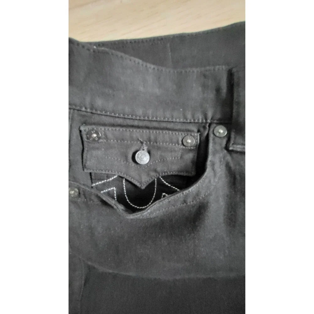 NWT True Religion Rocco Relaxed‎ Black Skinny Jeans - Size 32